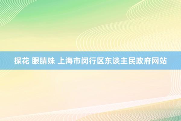 探花 眼睛妹 上海市闵行区东谈主民政府网站