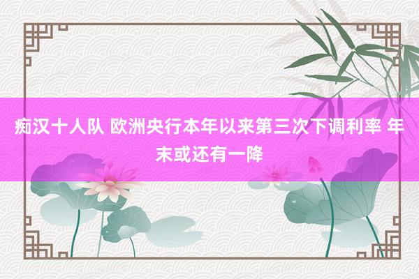 痴汉十人队 欧洲央行本年以来第三次下调利率 年末或还有一降