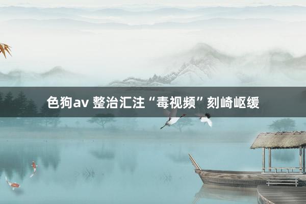 色狗av 整治汇注“毒视频”刻崎岖缓