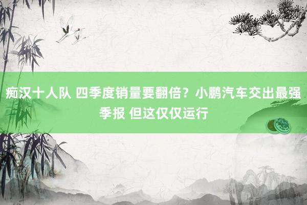 痴汉十人队 四季度销量要翻倍？小鹏汽车交出最强季报 但这仅仅运行